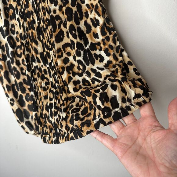 Express Cheetah Print Cami Top Front Bodice Ruched Elastic Waist Hem Small - Picture 3 of 10